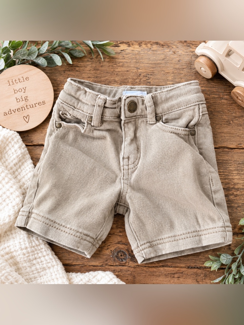 Jamie Kay Boys Beige/Taupe Denim Shorts Size 1Y 12M